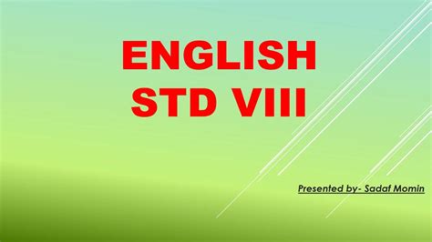 Standard Viii Subject English Topic The Worm Youtube