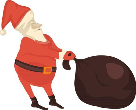 Character Of Santa Claus Holding Bag Vector Art At Vecteezy