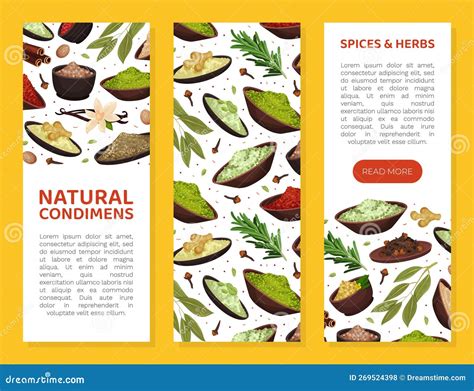 Seasoning And Spices Banner Design With Pile Of Condiments In Bowl