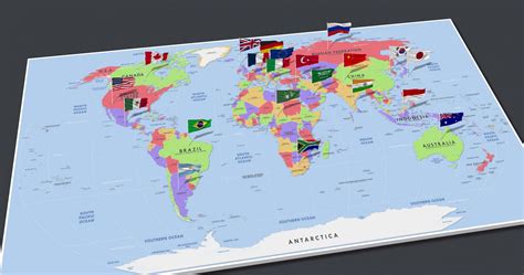 group    countries flag waving    world map