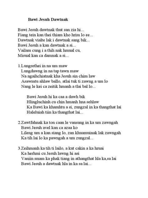Bawi Jesuh Dawtnak 01 | PDF
