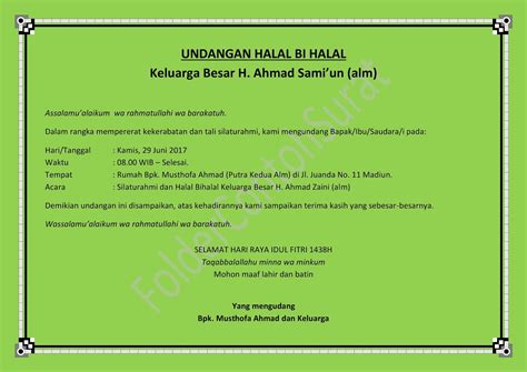 Contoh Surat Undangan Halal Bihalal Idul Fitri Folder Contoh Surat