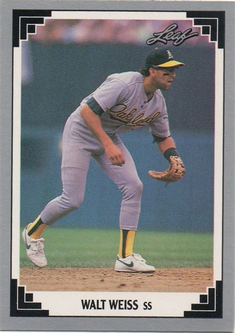 Walt Weiss 1991 Leaf #50 Oakland Athletics Baseball Card