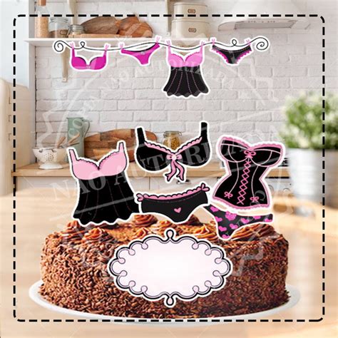 TOPO DE BOLO CHA DE LINGERIE ARQUIVO DIGITAL Elo7