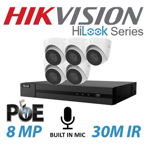 8ch Hikvision Hilook 8mp Ip Poe Built In Mic System Nvr 5x Turret