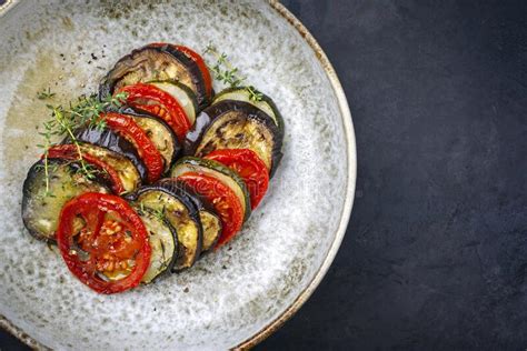 Traditional French Ratatouille With Tomatoes Eggplant And Zucchini In