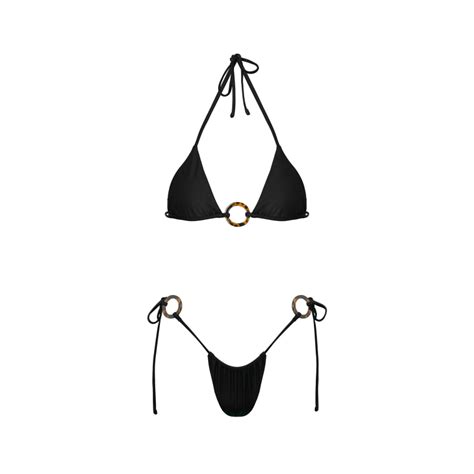 Dua Cheeky Bikini Bottom In Black Viki Swim Wolf Badger