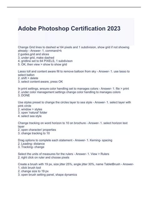 Adobe Photoshop Certification 2023 Exam Questions And Answers Adobe