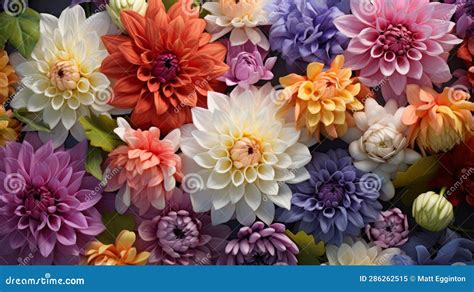 Photo of a Vibrant Bouquet Showcasing a Colorful Array of Flowers Stock ...