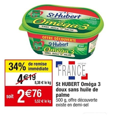 Promo St Hubert Om Ga Doux Sans Huile De Palme Chez Cora