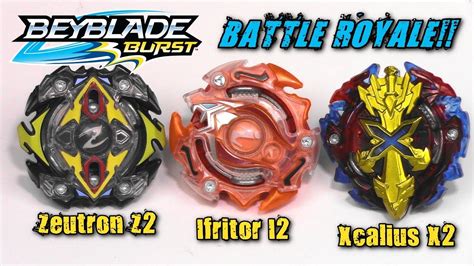 Beyblade Burst Battle Royale Zeutron Z2 Ifritor I2 Xcalius X2