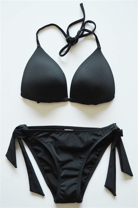 Beria Kad N Gen Yar M Dolgulu Desenli Siyah Bikini Tak M