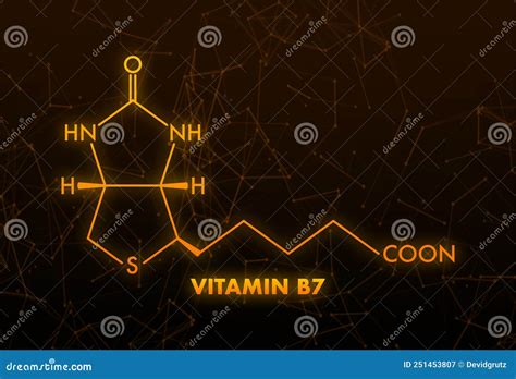 Vitamin B7 Formula Vitamin B7 Biotin Molecule Skeletal Formula
