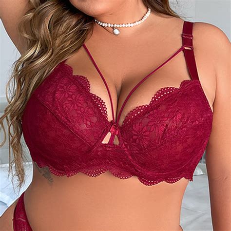 Munlar No Wire Womens Bras Plus Size Push Up Lace Comfortable Strappy