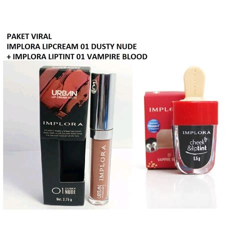 Jual Ready Paket Viral Implora Lipcream Dusky Nude Implora Liptint Vampire Blood