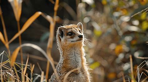 Yellow Mongoose In The Wild Background Yellow Mongoose Wild