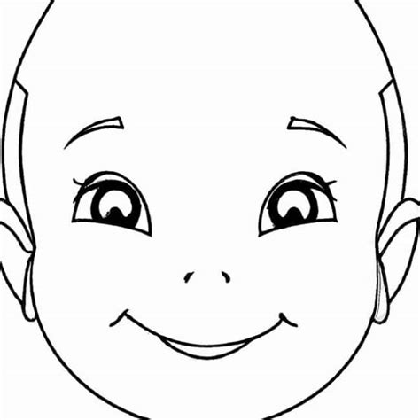 Rosto Sem Cabelo Para Imprimir - 40+ Desenhos de Rosto de Criança para Imprimir e Colorir/Pintar