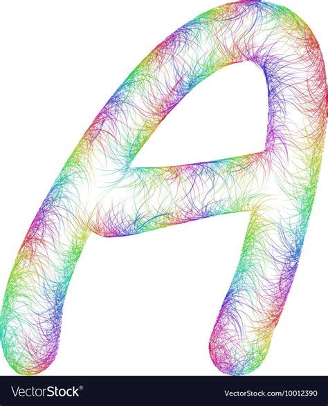 Rainbow Sketch Font Design Royalty Free Vector Image