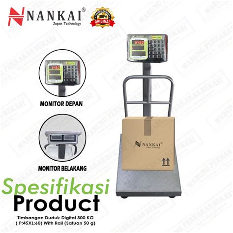 Jual Nankai Kg Tera Double Display Timbangan Duduk Digital Kg