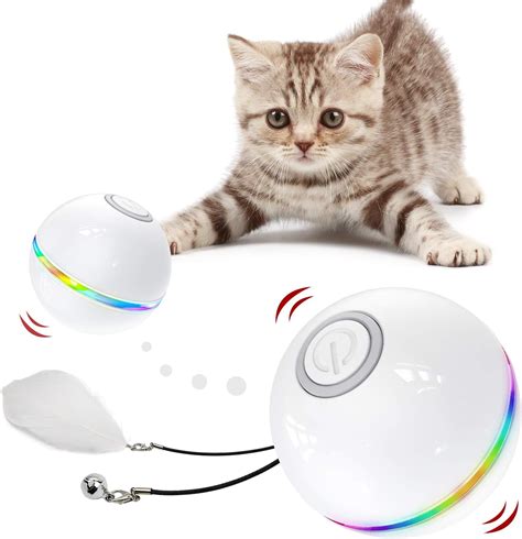 Iokheira Jouets pour Chats Balle Chat avec LED Lumières Cataire