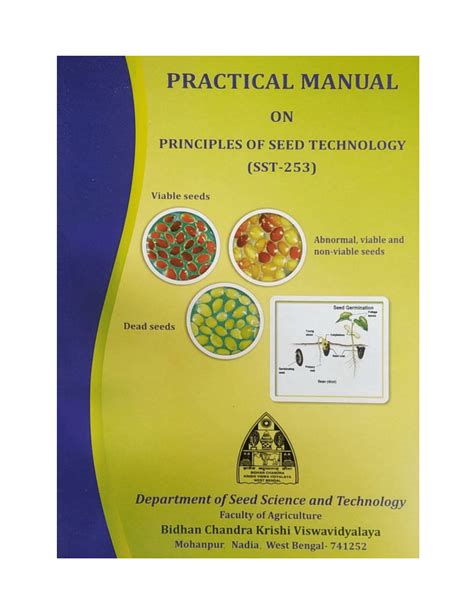 PDF PRACTICAL MANUAL ON PRINCIPLES OF SEED TECHNOLOGY SST 253