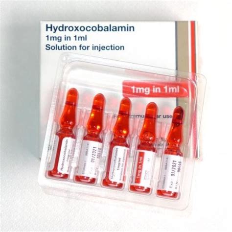 Hydroxocobalamin 1mg 1ml Injections 5 Amps