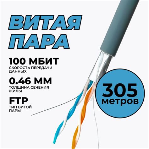 Интернет кабель SkyNet Витая пара 305 м, F/UTP4 категория 5e ...