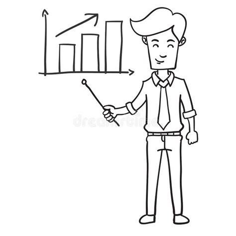 Character Of Businessman With Hand Draw Stock Vector Illustration Of