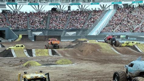 Start of the Race of Monster Trucks "Thor" and "El Toro Loco ...