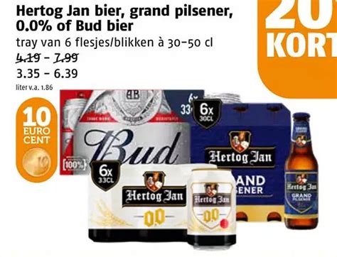 Hertog Jan Bier Grand Pilsener Of Bud Bier Aanbieding Bij Poiesz