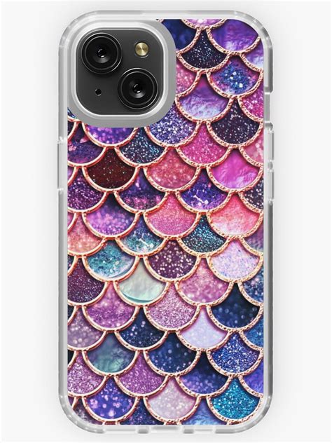 Pink Sparkle Faux Glitter Mermaid Scales Iphone Case For Sale By