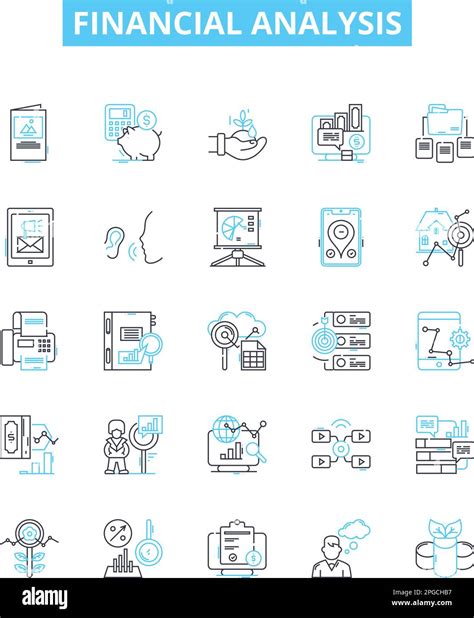 Financial Analysis Vector Line Icons Set Finance Analysis Financial