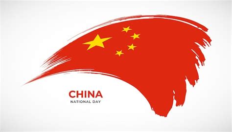 Premium Vector Hand Drawing Brush Stroke Flag Of China With Painting