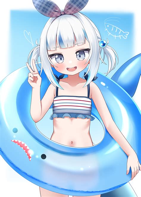 Cocozasa Ebi Chan Gawr Gura Gawr Gura Hololive Hololive English Highres Girl Bikini