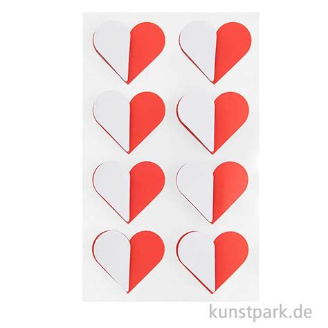 Wabenpapier Sticker Herzen Rot