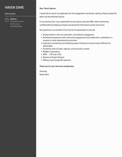 Engagement Coordinator Cover Letter 10