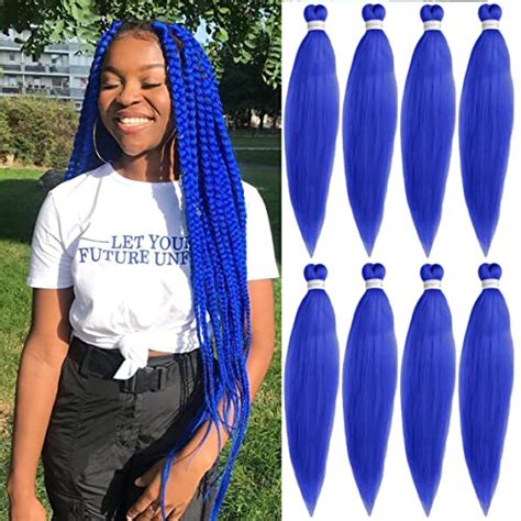 Leeven Packs Blue Pre Stretched Braiding Hair For Highlight Inch Yaki Ez Braiding Hair Hot
