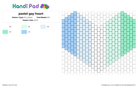 Pastel Gay Heart Pony Bead Pattern Kandi Pad Kandi Patterns Fuse