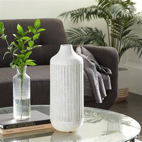 Litton Lane White Metal Contemporary Style Decorative Vase The