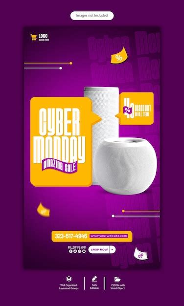 Premium Psd Psd Cyber Monday Social Media Instagram Story Design Template