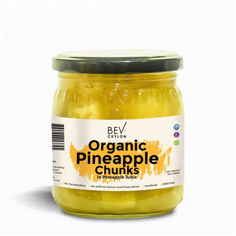 Organic Pineapple Chunks in Pineapple Juice/Sugar Syrup - BEV CEYLON