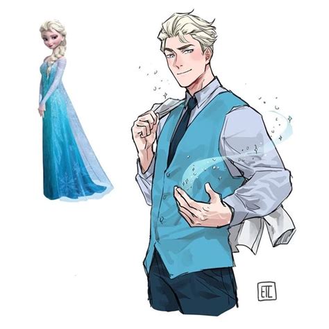 Genderbend Elsa Frozen In 2020 Disney Characters Genderbend Disney