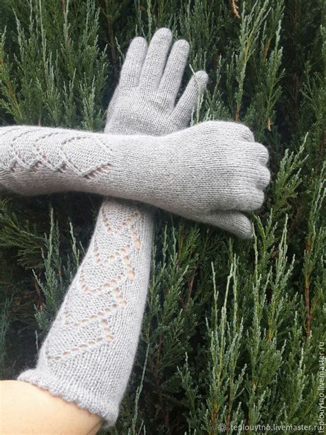 Перчатки вязаные из альпаки и мериноса – купить на Ярмарке Мастеров ...