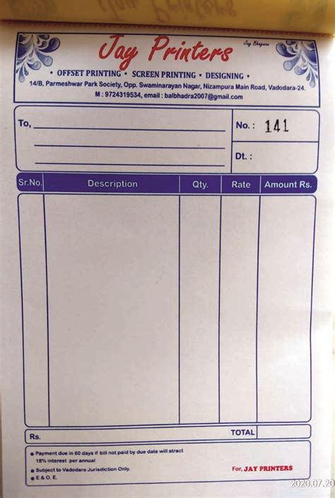 Invoice Book Printing Price Informacionpublica Svet Gob Gt