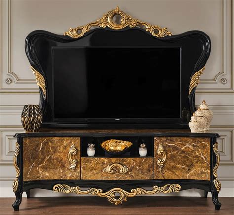 Casa Padrino Luxus Barock Tv Schrank Braun Schwarz Gold X X