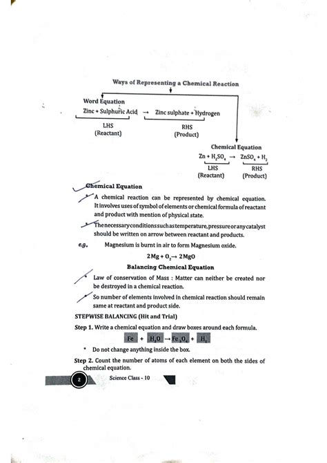 Solution Ch 1 Chemistry Class 10 Science Chemical Reaction And