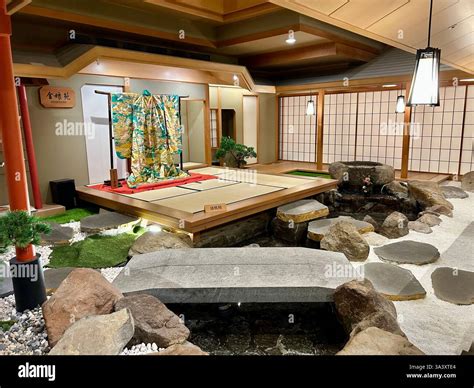 Taipei Taiwan View Inside Luxury Japanese Hotel Hot Spring Resort Kagaya Traditional
