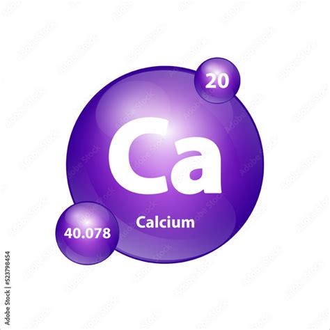 calcium ca icon structure chemical element  shape circle purple