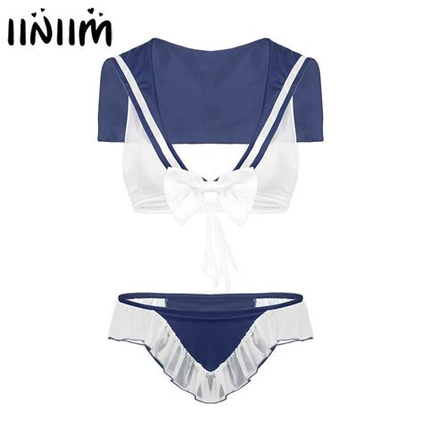 Womens Erotic Costumes See Through School Girls Sailor Fancy Cosplay Lingerie Set Sailor