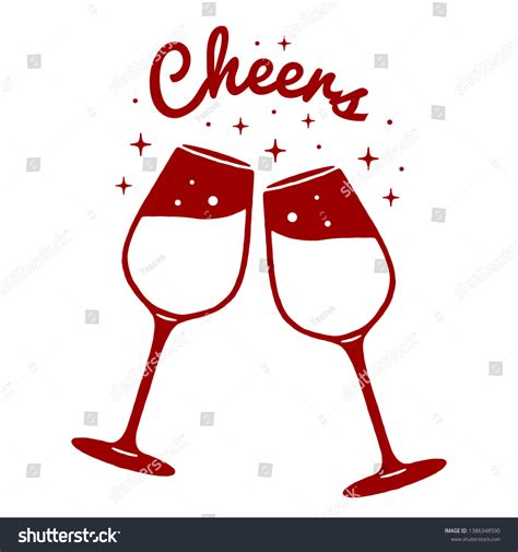 Clink Clinking Wine Glasses Wine Glasses Stock Vector Royalty Free 1386348590 Shutterstock